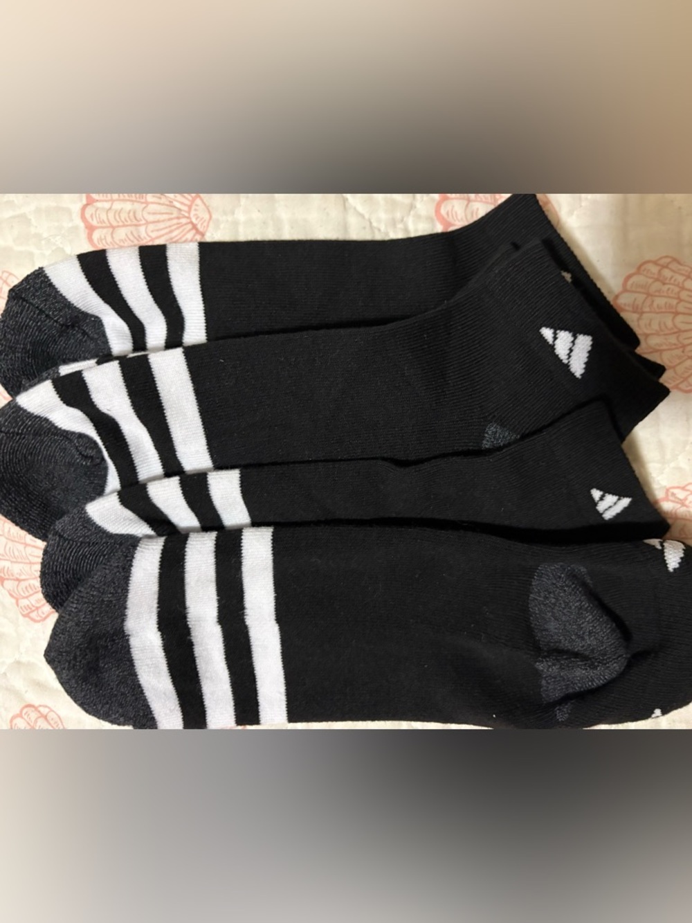 NWOT adidas Black Low-Cut Athletic Socks with White Stripe Accents 3 pack - Picture 3 of 3